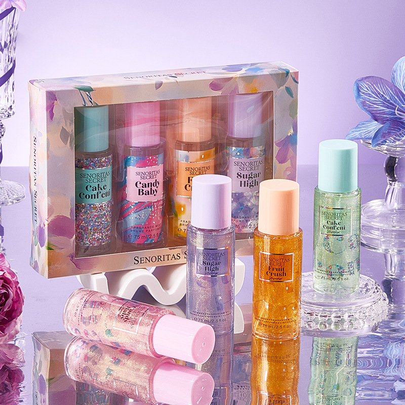 4 kpl 75 ml*4 Eau De Parfum Florals Body Spray Female Fruity 75 ml Body Mist -lahjasetti